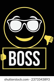 Halloween Funny Boss Emoji Sunglasses eps cut file for cutting machine