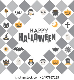 Halloween funny character vector illustration. greeting card.