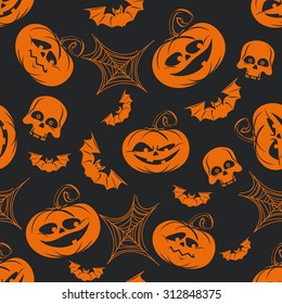 Halloween funny decorative pattern vector ornament background