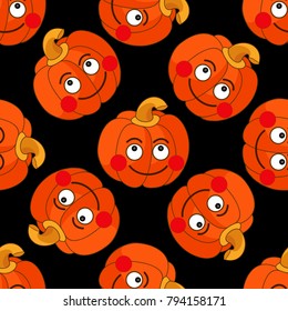 Halloween funny decorative pattern vector ornament background. Pumpkin seamless pattern. Happy Halloween day.