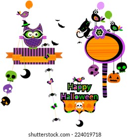 Halloween funny design elements set
