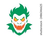 Halloween funny faces vampire monster werewolf and mummy. Vector illustration isolated