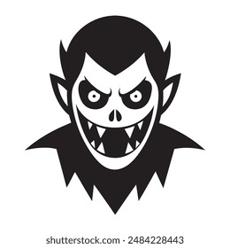 Halloween funny faces vampire monster werewolf and mummy. Vector illustration isolated