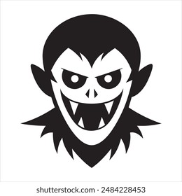 Halloween funny faces vampire monster werewolf and mummy. Vector illustration isolated