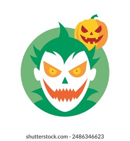 Halloween funny faces vampire monster werewolf and mummy. Vector illustration isolated