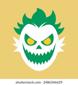 Halloween funny faces vampire monster werewolf and mummy. Vector illustration isolated