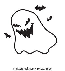 halloween funny ghost vector illustration