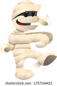 halloween funny mummy walking around 