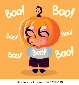 halloween funny pumpkin, design vector