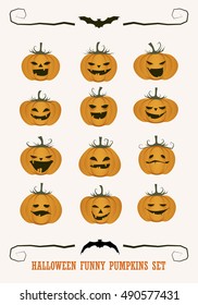 Halloween Funny Pumpkins Set