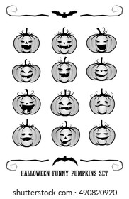 Halloween Funny Pumpkins Set
