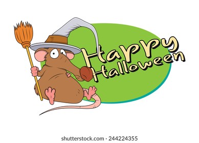 Halloween Funny Rat with With Hat