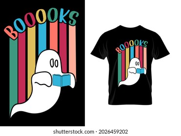 halloween funny spooky ghost t shirt design vector. retro vibe print