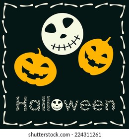 Halloween funny vector background