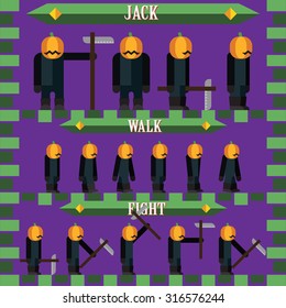 halloween game character for design pumpkin jack 