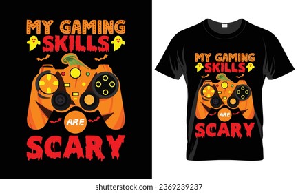 Halloween Game T-shirt Design. template is easy to print