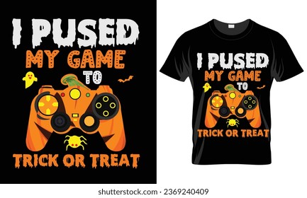 Halloween Game T-shirt Design. template is easy to print.