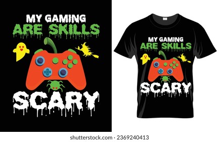 Halloween Game T-shirt Design. template is easy to print.
