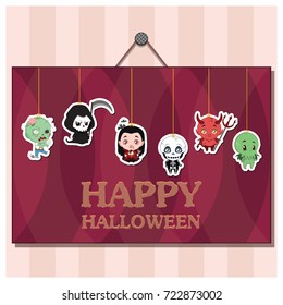 Halloween garland greeting card