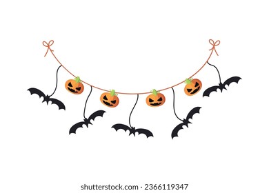 halloween garland hanging isolated icon