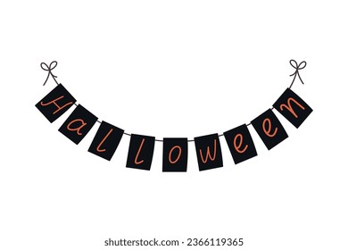 halloween garland lettering isolated icon