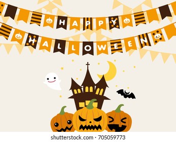 Halloween Garland Vector Frame