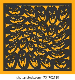 Halloween geometric pattern. Card for laser cutting. An element of decorative design. Geometric pattern. Vector illustration.
