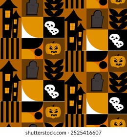 Halloween Geometric shapes mural wallpaper, halloween pattern, halloween clipart