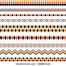 Halloween Geometric vector Border patterns