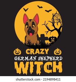 Halloween German Shepherd Dog t-shirt design