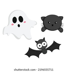 Halloween Ghost and Animal  Illustration Vector
