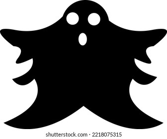 Halloween Ghost Black and white icon Vector in illustrator