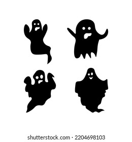 Conjunto blanco y negro fantasma de Halloween