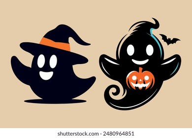 halloween ghost boo illustration vector style