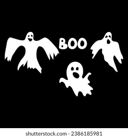 Halloween ghost boo logo design