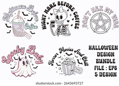 Halloween Ghost Bundle ,Retro Spooky Designs,Ghost PNG,svg,skull,dark lips, creepy coffee,magic