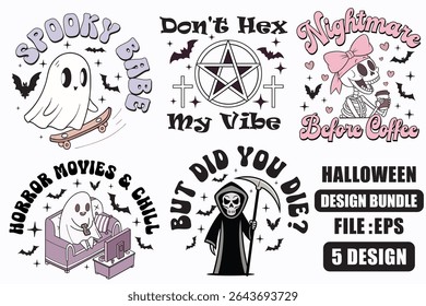 Halloween Ghost Bundle ,Retro Spooky Designs,Ghost PNG,svg,skull,dark lips, creepy coffee,magic