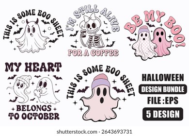 Halloween Ghost Bundle ,Retro Spooky Designs,Ghost PNG,svg,skull,dark lips, creepy coffee,magic