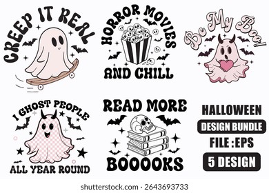 Halloween Ghost Bundle ,Retro Spooky Designs,Ghost PNG,svg,skull,dark lips, creepy coffee,magic