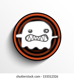 Halloween Ghost Button Icon Stripe