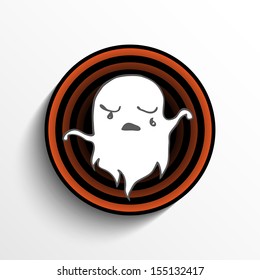 Halloween Ghost Button Icon Stripe
