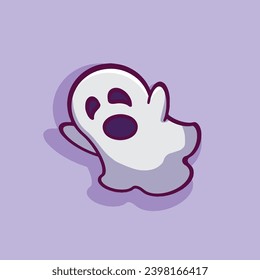 halloween ghost cartoon icon illustration