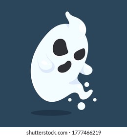 Halloween Ghost Cartoon. The scary and evil ghosts face flew out to haunt people merrily on Halloween.