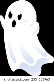 Halloween Ghost Cartoon Sticker in the black