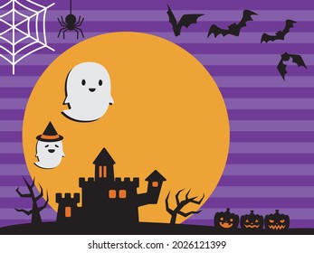 Fantasma de Halloween y material de fondo del castillo.