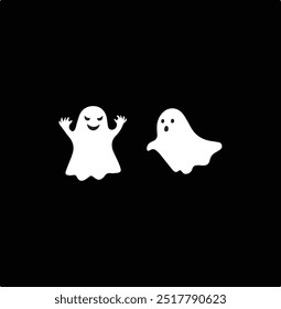 Halloween ghost character collection with flat design