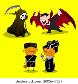 halloween ghost character collection, halloween theme template decoration