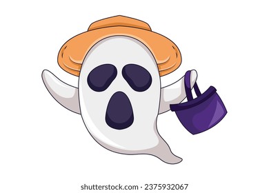 Halloween Ghost Character Design Illustration