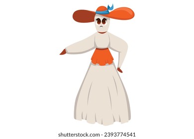 Ilustración de diseño de caracteres fantasma de Halloween