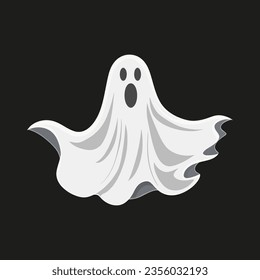 Halloween ghost. Ghost character in flat style isolated. Vector illustration
